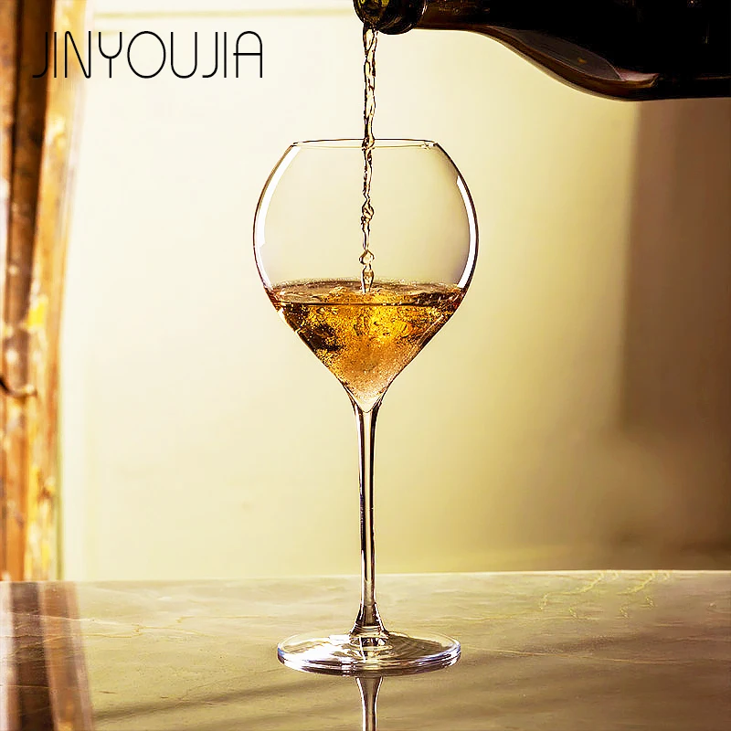 

JINYOUJIA LEHMANN Style 600ml Universal Bordeaux Wine Glass Crystal Glass Material Handmade Perfect Flawless Ball Shape Goblet