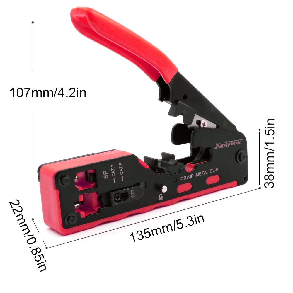 Alicates de prensado rj45, herramienta de prensado de red, pelacables ethernet, clip de abrazadera de red, rg45, cat5, cat6, cat7, CAT8