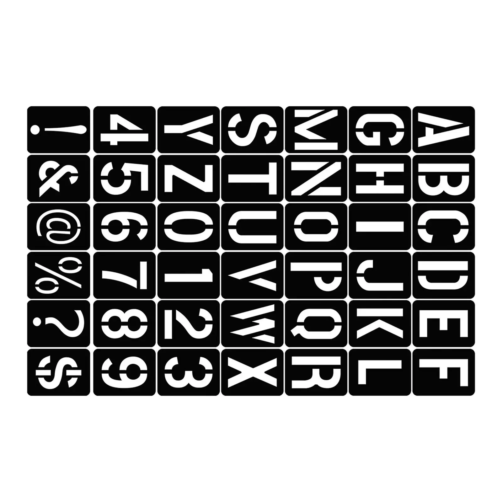 42Pcs Letter Stencils Symbol Numbers Templates Notebook Diary Journal Tool for Painting Glass