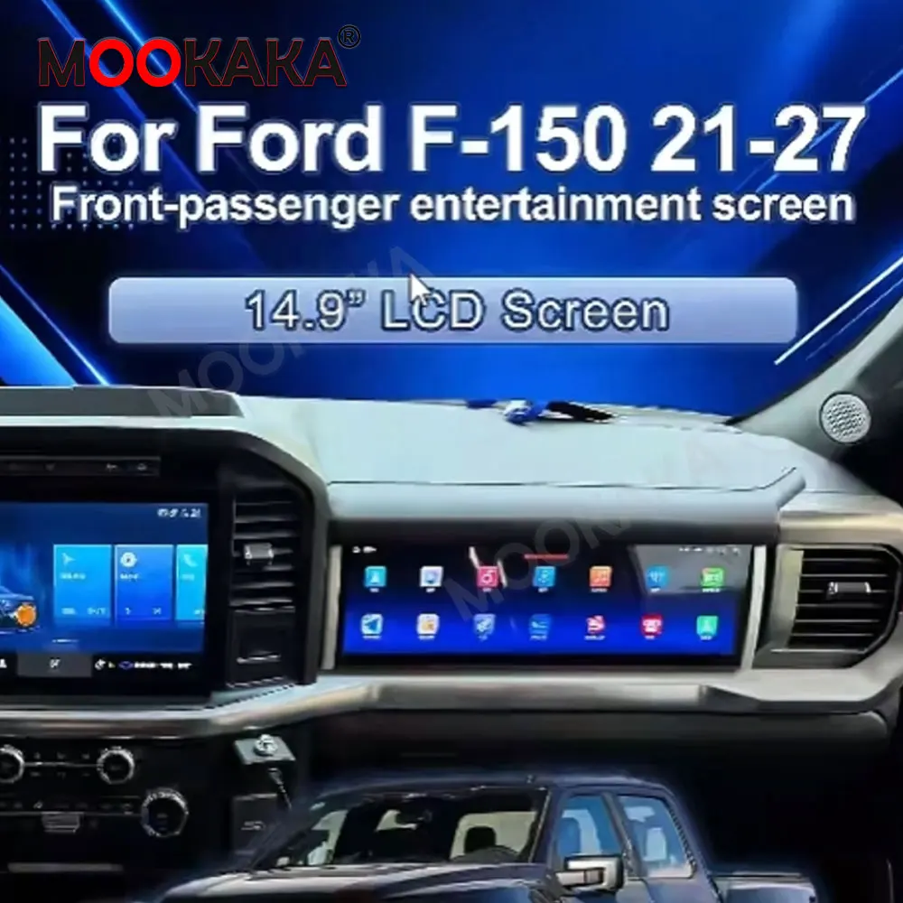 Car Passenger Entertainment For Ford F150 F250 F350 F450 2021-2027 F-150 Android Auto Carplay Multimedia TV 14.9 Inch Head Unit