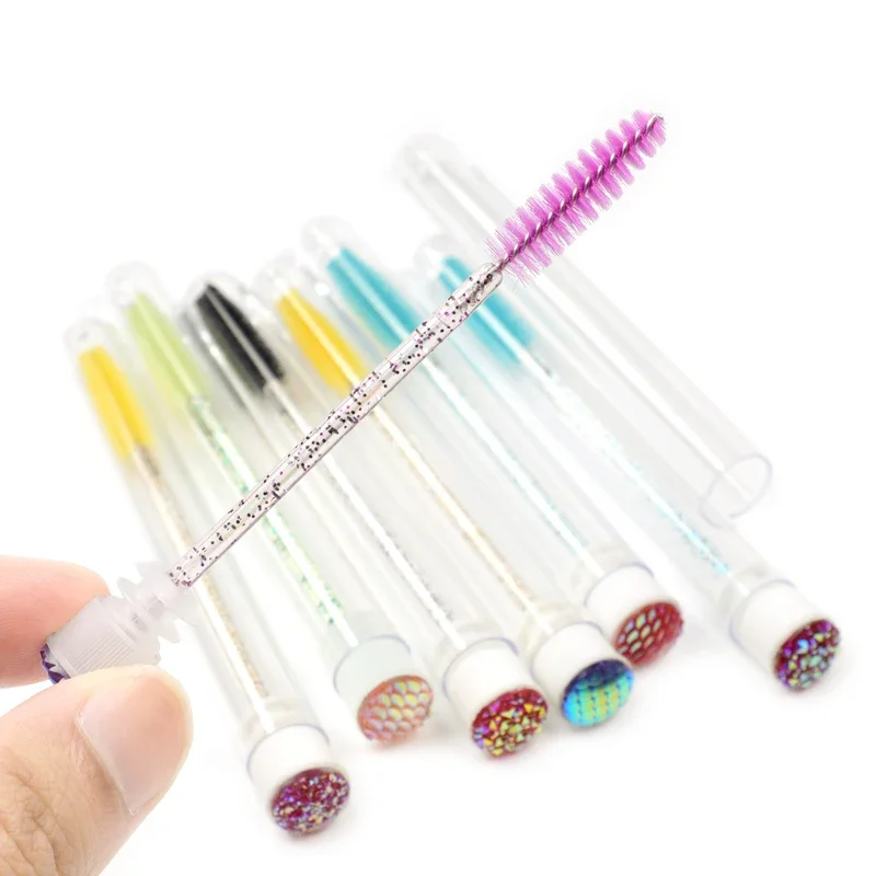 25/50pcs Reusable Eyebrow Brush Tube Disposable Mascara Wands Applicator Eyelash Brush Replaceable Dust-proof Makeup Brushes