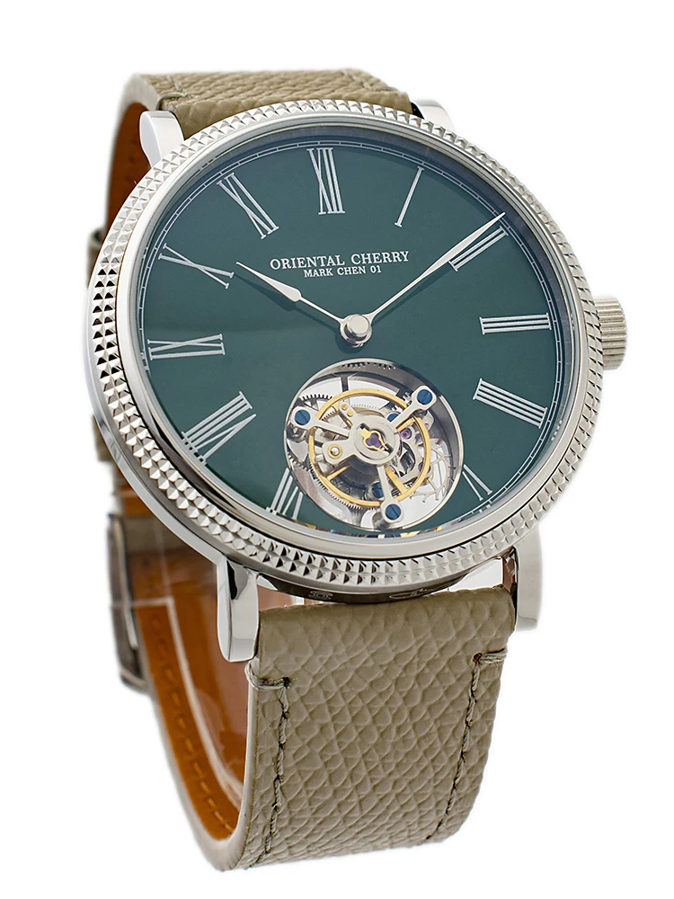 Reloj mecánico ORIENTAL CHERRY Paris Stud MC01 Series CAL.6325 Sakura Tourbillon de edición limitada para hombre