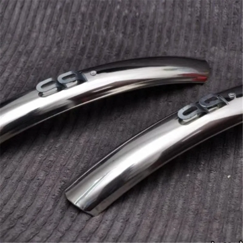 Retro Bike Front Rear Fenders 700c 27'' Stainless Steel Road Bike Mudguards