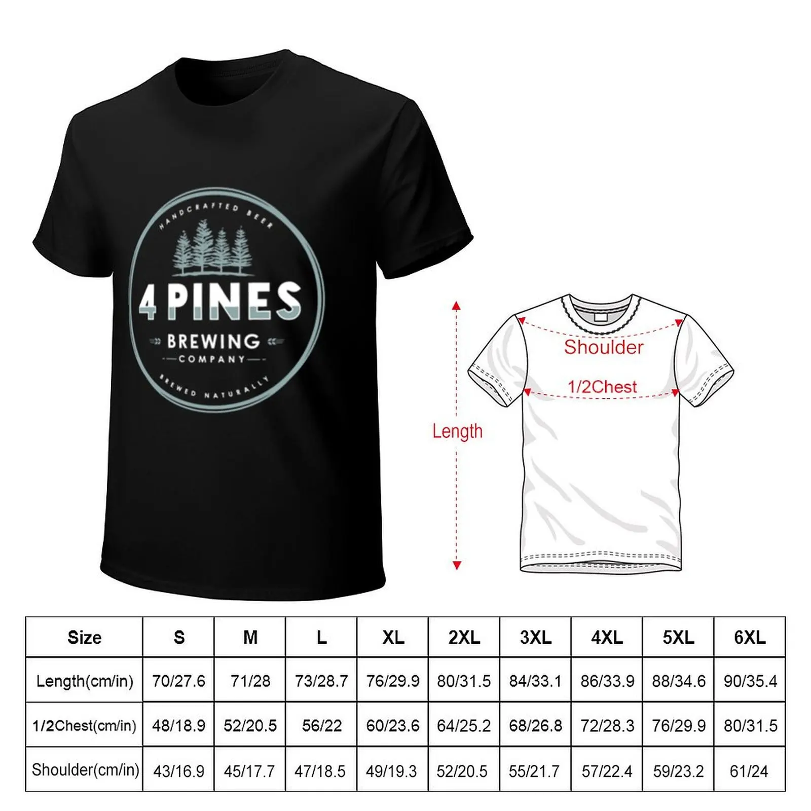 4pines brewery T-Shirt Classic Print Short Sleeve Shirt