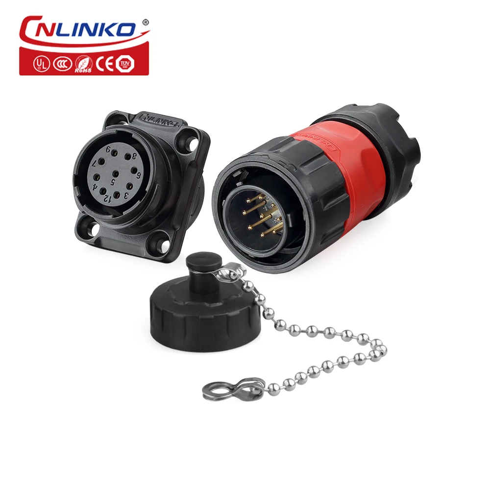 CNLINKO M20 2/3/4/7/9 Pin Industriële Connector PBT Plastic Paneelmontage 12V 5A-20A Waterdichte IP68 Elektrische Connector YM20 - afbeelding 1
