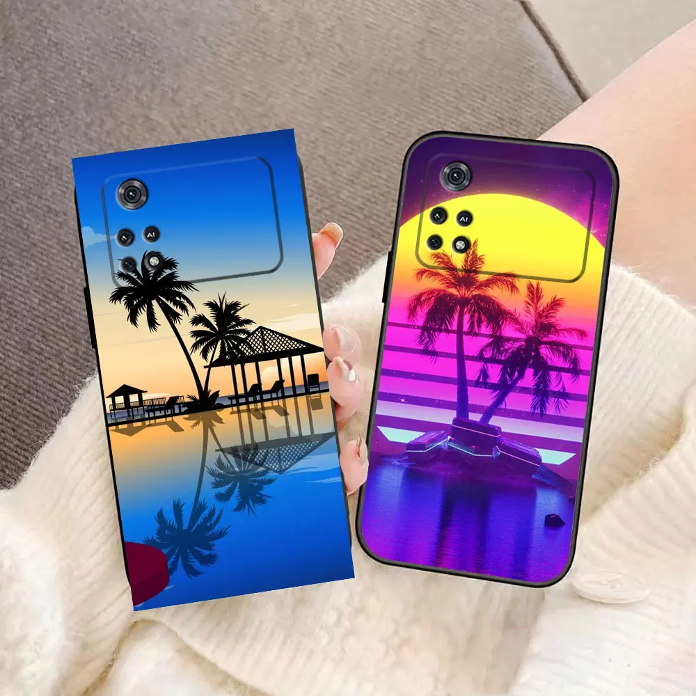 Summer Beach Coconut Tree Phone Case For Xiaomi 10T 11 11T 12T 13 13T 14 Poco X5 X4 X3 M6 M5 M4 M3 F6 F5 F4 F3 GT NFC Case Funda