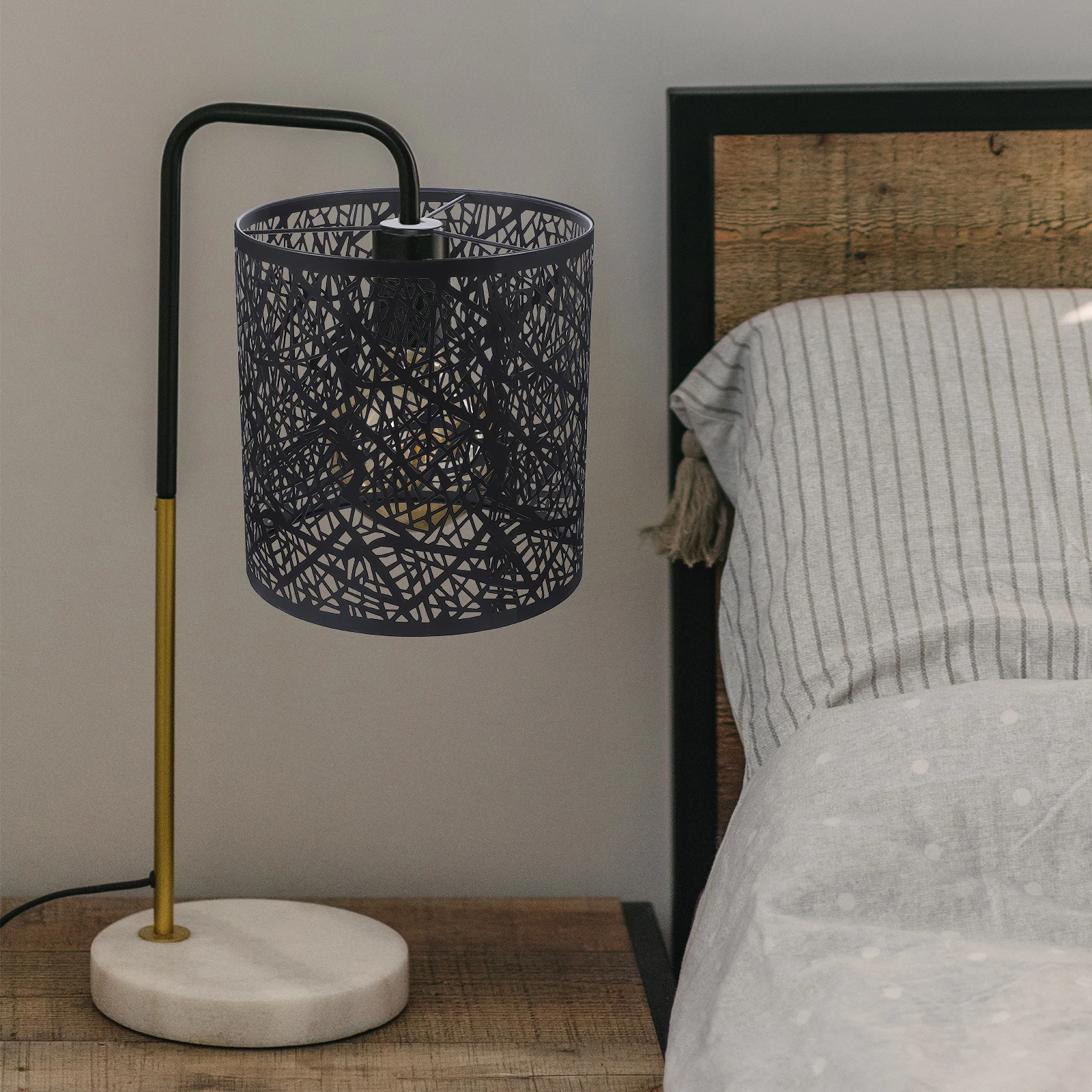 

Iron Lamp Shade Modern Hollow Carved Metal Light Cover For Table Floor Desk Lamp Bedroom Living Room Office Decor