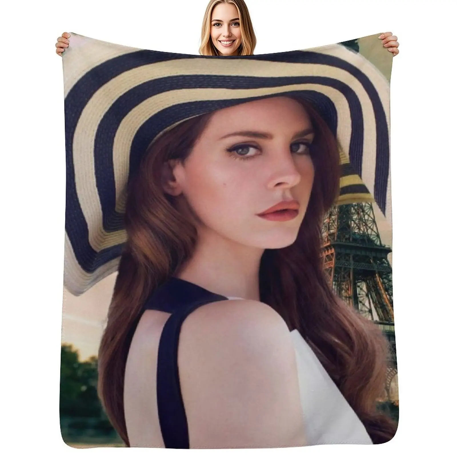 lana del in paris ray 2020 siangrabu Throw Blanket Heavy warm for winter Large Loose Plaid Blankets