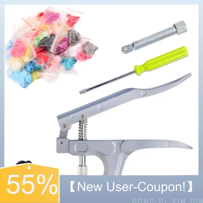 

【 Быстрая доставка】Набор плоскогубцев с застежкой для 4-сторонней пряжки T3T5T8, инструмент для установки пряжек, штамповочный станок для пряжек + пряжка T5 150 шт.