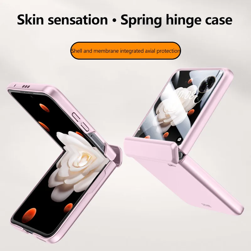 Feel Skin bisagra de resorte a prueba de golpes, funda para Honor Magic V Flip Shell Film integrado