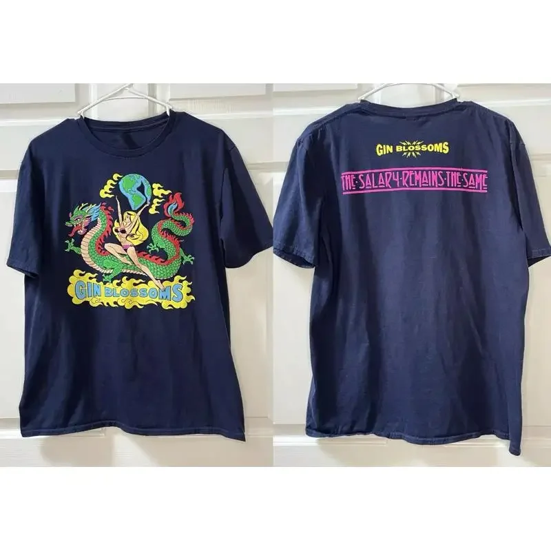 Gin Blossoms The Salary Remains Same Navy T Shirt Adult