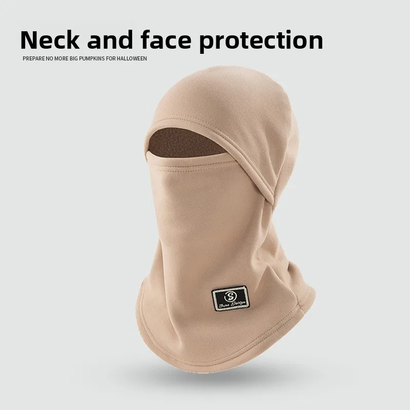 Unisex Winter Velvet Warm Cold Proof Thunder Front Hat Cycling Windproof Snow Mask Scarf Integrated Hat Men Women Warm Cap