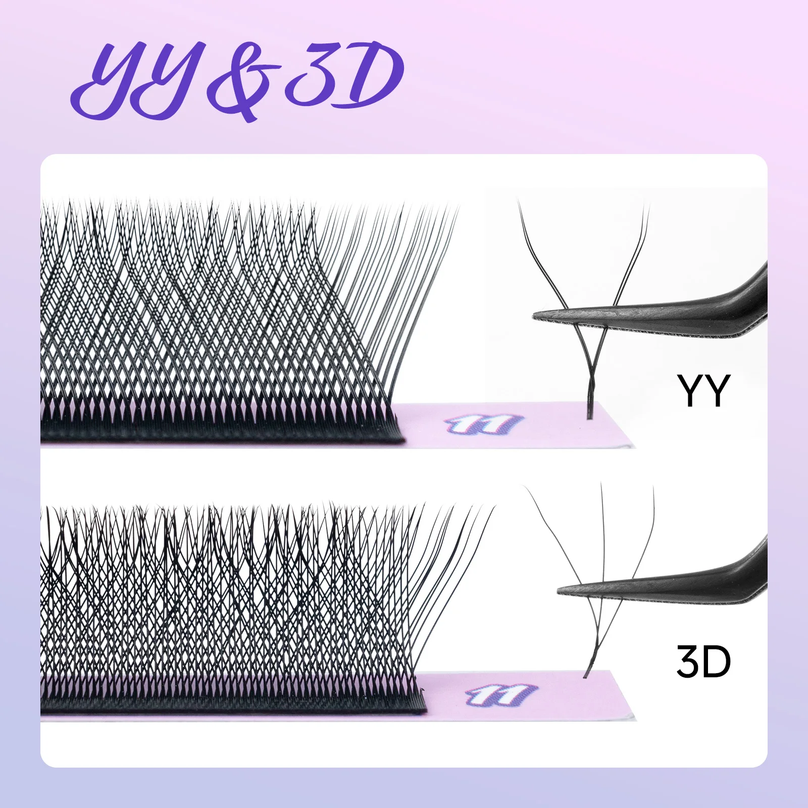 YY W Wimpern in Blütenform 2D 3D 4D Automatische Blüte Natürliche 12-reihige Fächerwimpern Wimpernverlängerungen