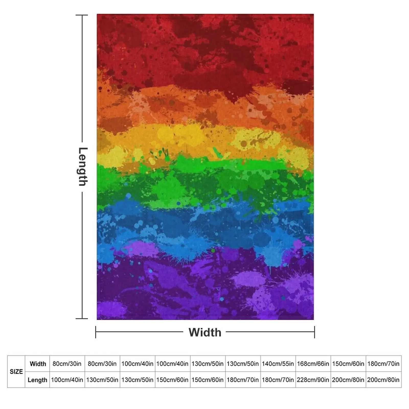 Abstract Paint Splatter LGBTQ Pride Rainbow Flag Background Throw Blanket For Sofa Thin Thins Travel Bed Blankets