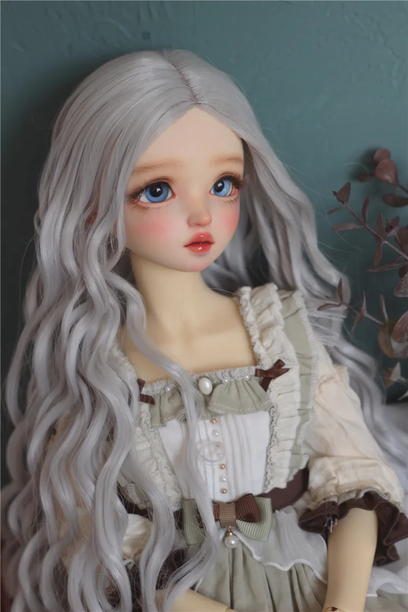 

BJD doll wig suitable for 1-3 size bjd girl wig high temperature silk multi-color medium-length curly hair doll accessories