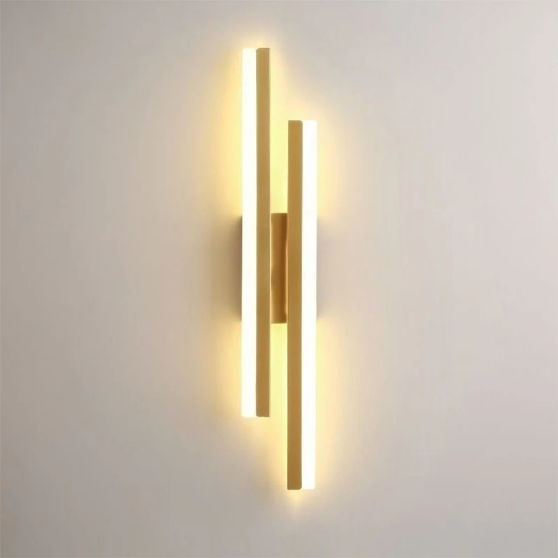 Modern Led Wall Lamp Black/Gold Acrylic Room Decor Light For Living Room Bedroom Interior Decor Lighting Fixture Wall Sconce