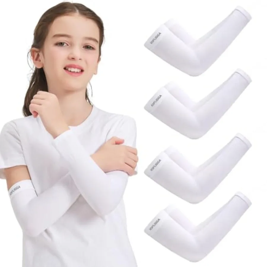 

4 Pairs Arm Sleeves for,UV Sun Protection Cooling Arm Sleeves for Youth Boys Girls Toddler, Sports, Running