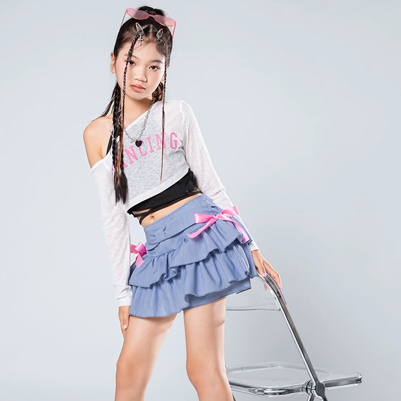 어린이 그룹 케이팝 무대 복장, 소녀 재즈 댄스 의류, 멋진 힙합 댄스 의상, 스트리트 댄스웨어 XS8762, 신제품