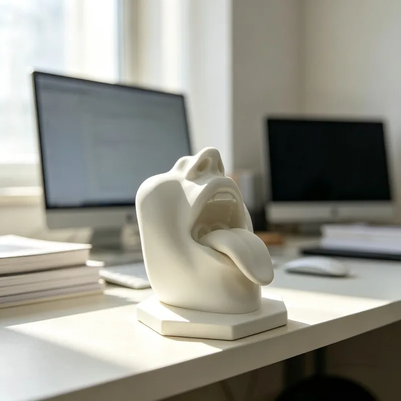 3D Printing Abstract Desktop Sculpture Art Home Bedroom Living Room Decoration Tongue Extension Shaped Ornament