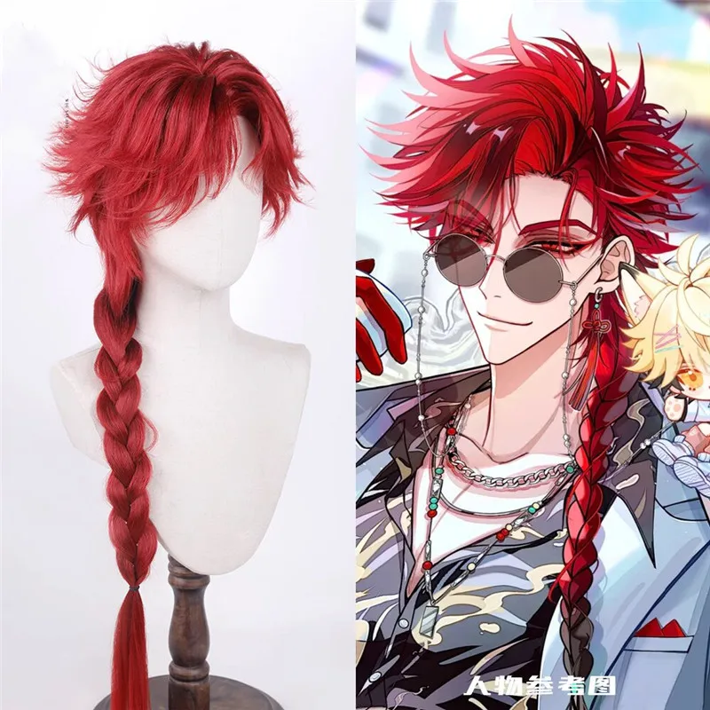 

Already Styled Link Click Vein Cosplay Wig Costume Red Cos Wigs Fan Prop Anime Halloween Roleplay Set