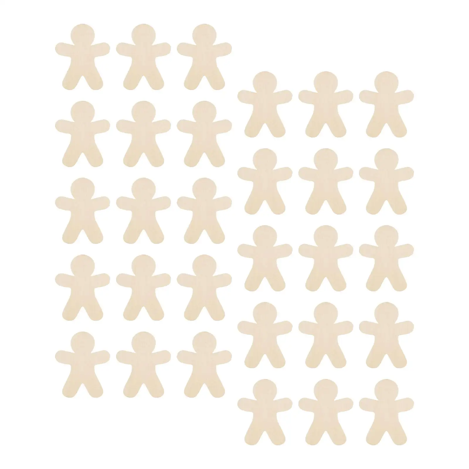 30Pcs DIY Craft Projects Gingerbread Man Wooden Cutouts Toy Christmas Decorations Handmade Unpainted Gingerbread Man for Xmas