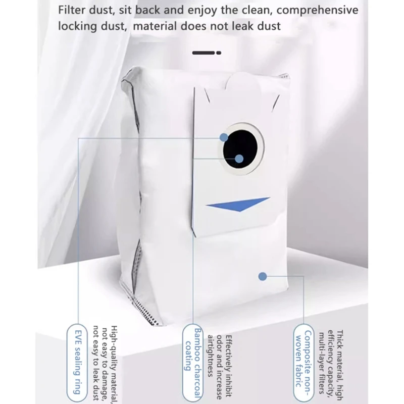 ถุงหูรูดสำหรับ Ecovacs deebot X5 Pro/X5สูงสุด/X5/หุ่นยนต์ดูดฝุ่น X2S อะไหล่เปลี่ยนขยะถุงหูรูด S
