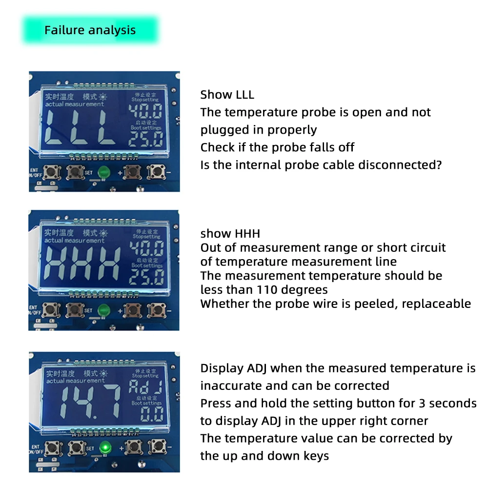 ZFX-W1412 Microcomputer Digital Display Temperature Controller Thermostat Sensor Refrigeration Heating Board 12V 24V 110-220V