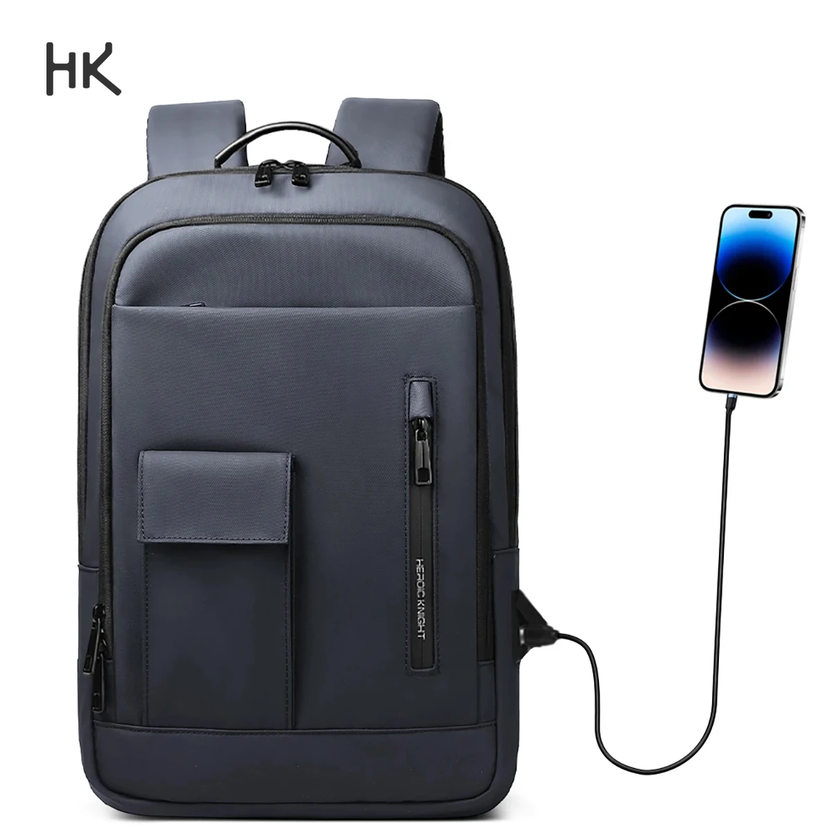 

HK Slim Men's Backpack Waterproof 15.6 Inch Laptop Bags Multifunction Stylish Backpack For Travel Work Business Daily School Bag