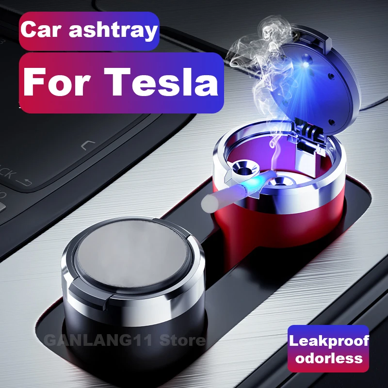

2025 Car Ashtray For Tesla Model Y 3 S 2020-2023 2024 Leakproof Anti-Spill Ash Vehicle Ashtray Tesla Modely 3 S Y Accessories
