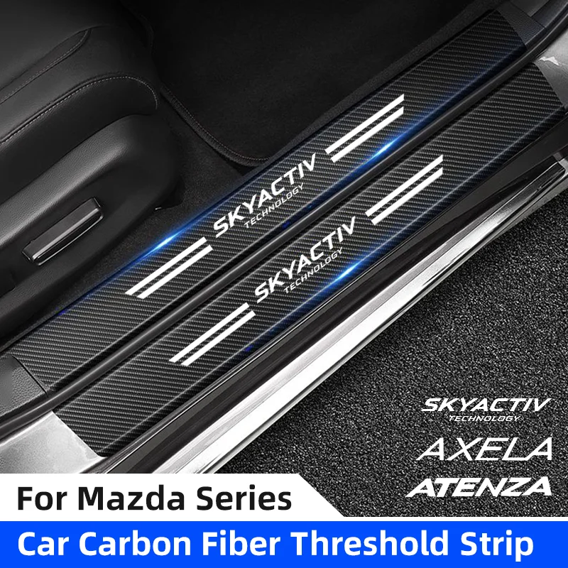 

Защитная полоса порога автомобильной двери из углеродного волокна для Mazda skyфитнес 3 Axela CX3 CX5 CX8 Atenza MX5 MS RX7