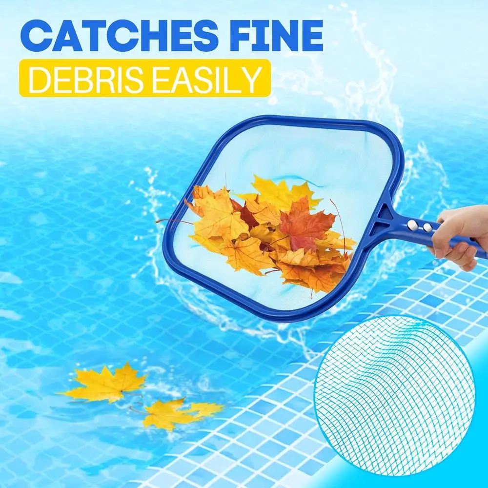 Heavy-Duty Pool Skimmer Net for Leaf and Debris Removal, Suitable for Above Ground and In-Ground Pools, 16x10.8in