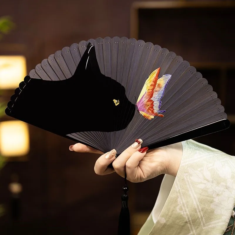 Chinese Style Antique Fan All Bamboo Folding Fan Chinese Style Women's Classical Qipao Hanfu Dancing Folding Fan Bamboo FanZJ119