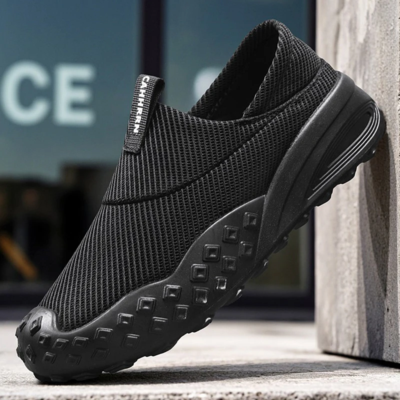 

Summer Men's Casual Sport Shoes Fashion Mesh Breathable Walking Sneakers Slip on Man Loafers Comfortable Lightweight Lazy Shoes