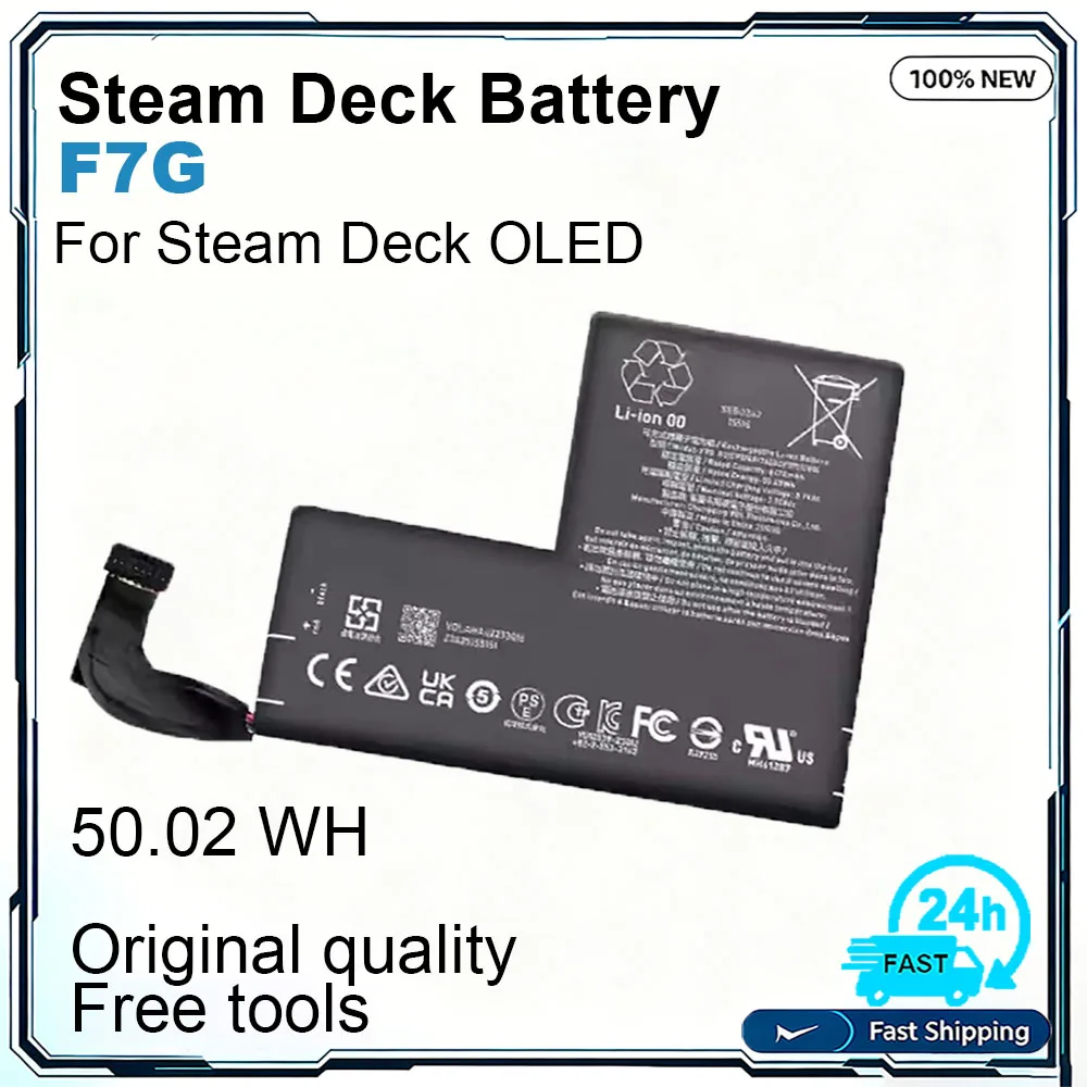 New F7A F7G Handheld Gaming Console Battery For Valve Steam Deck LCD OLED 40.04Wh 50.08Wh 53Wh 7.7V Complimentary Tools