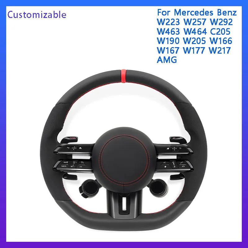 For Mercedes Benz GT W222 W223 W257 W292 W463 W464 C205 W190 W205 W166 W167 W177 W217 AMG Steering Wheel With Knobs