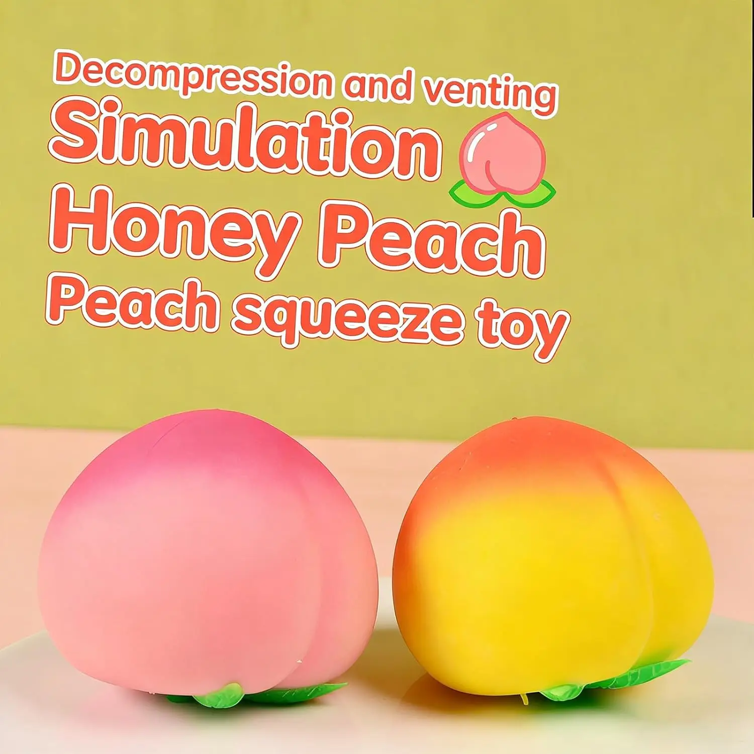 

Sunny Days Peach Squishy Toys, 2.36 Inch Slow Rising Butter Texture Fruit Squeeze Squishies, Stress Anxiety Relief Sensory Focus Hand Exercise Fidget Toy, Portable Office Classroom Party Favor Goodie Bag Stuffer Birthday Gift for Kids Adults 1 Pack