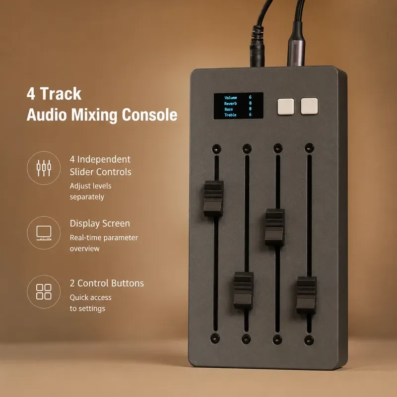 4 Track Electric Fader Mixer MIDI Controller Volume Automation CC Expression Envelope Mixing Console