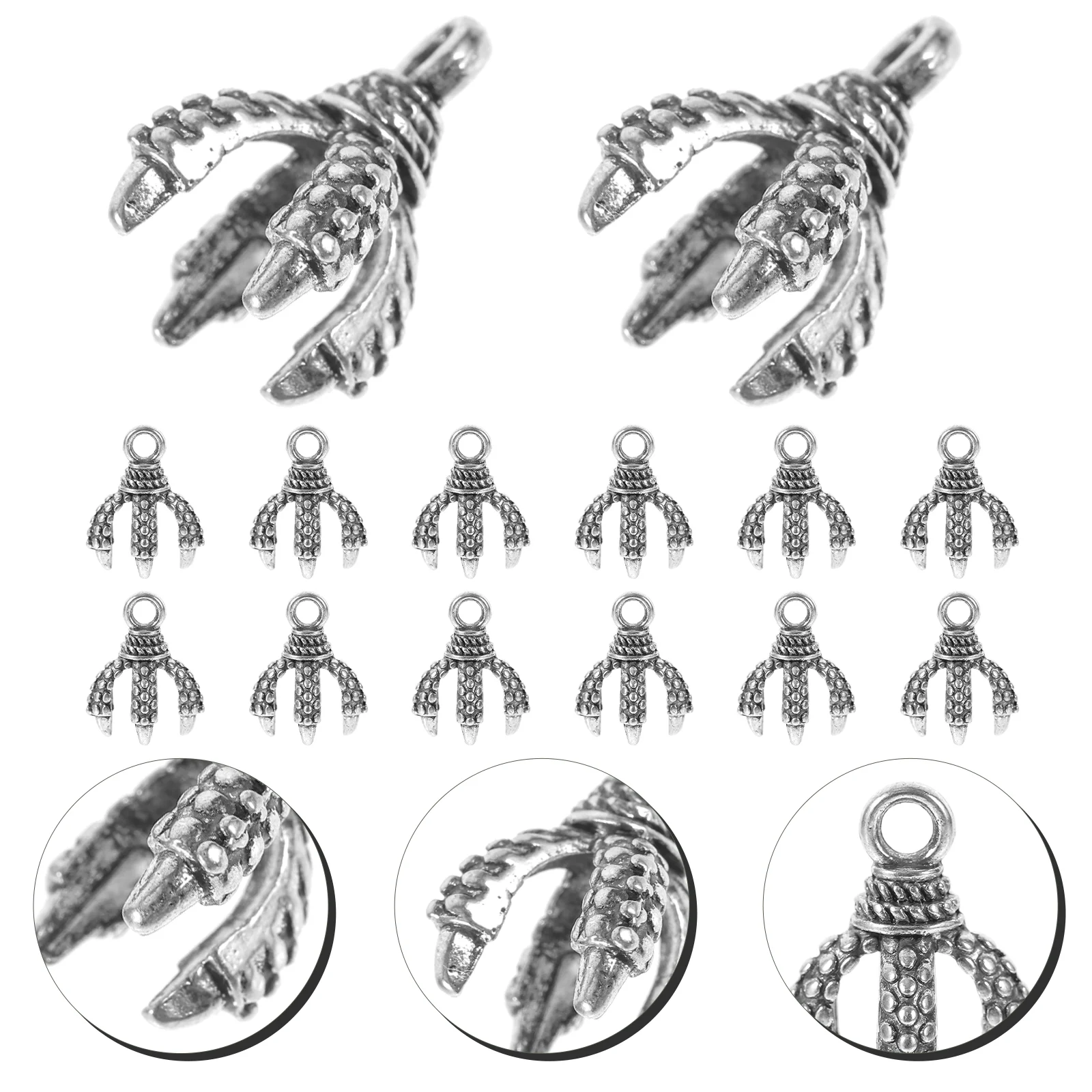 

Dragon Claw Pendant DIY Alloy Pearl Inlaid Base (50pcs) Claws Shaped Jewelry Charms Locket