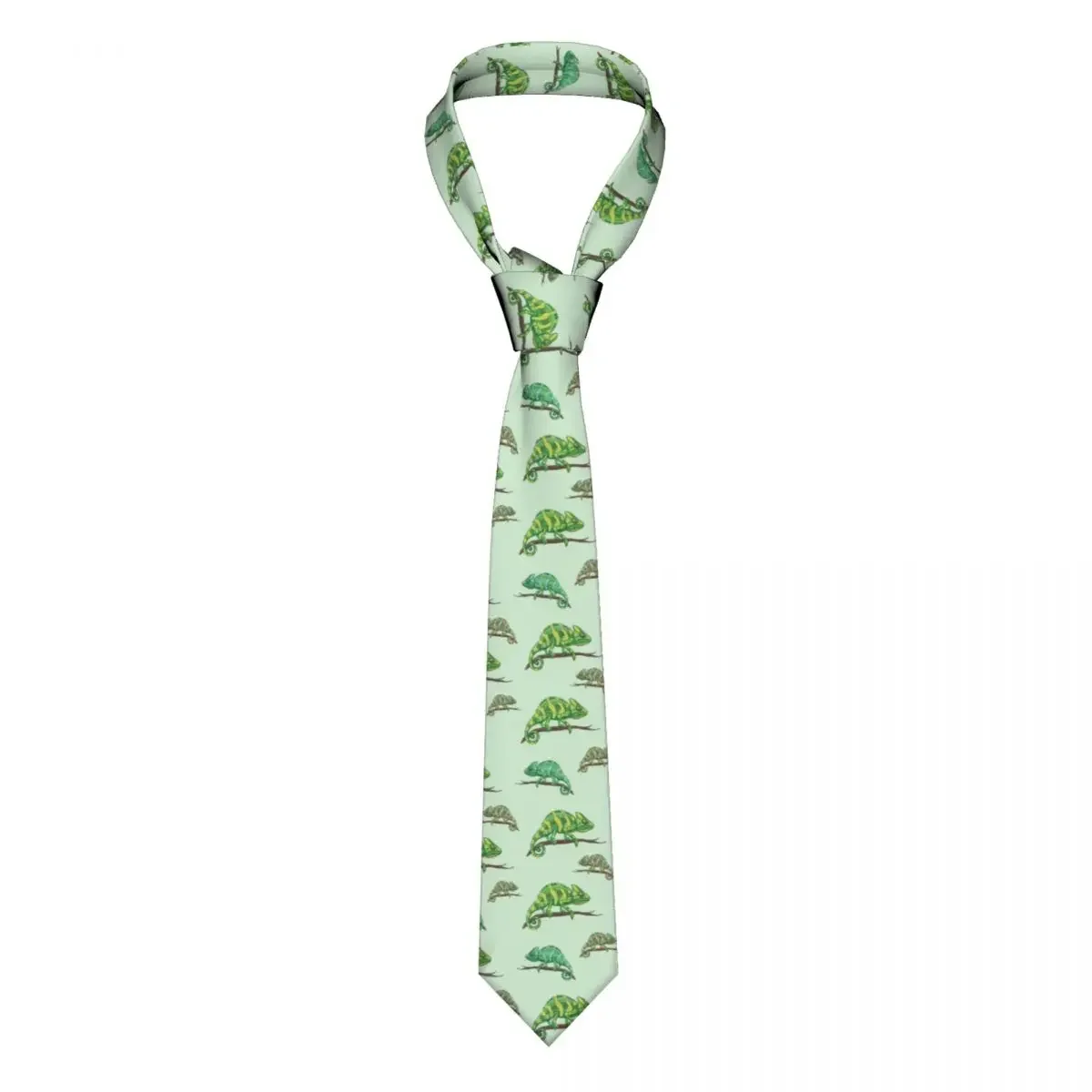 

Formal Skinny Neckties Classic Men's Cute Chameleon Branch Wedding Tie Gentleman Narrow