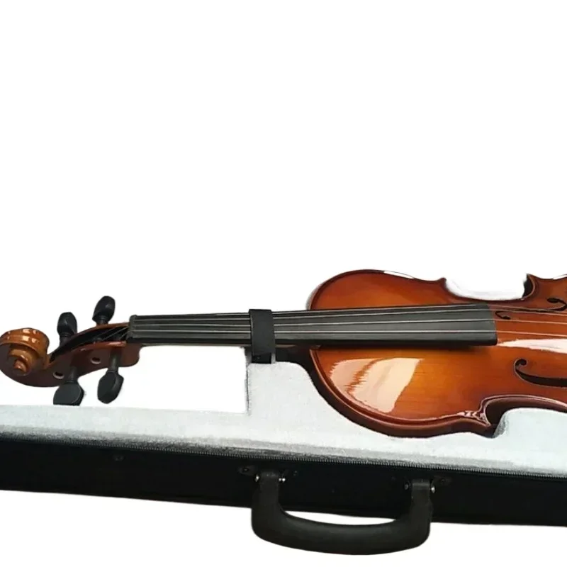 Solid wood popular student violin, white pine, maple, with piano case, bow
