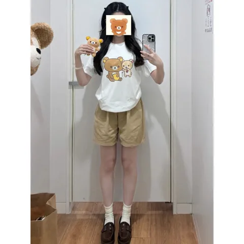 Хлопковая футболка Rilakkuma белая
