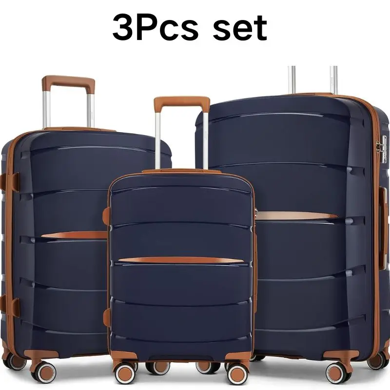 S/M/L Kono Carry-On Suitcase - Lightweight Polypropylene Hardside Trolley Luggage with 4 Spinner Wheels & Tsa Lock
