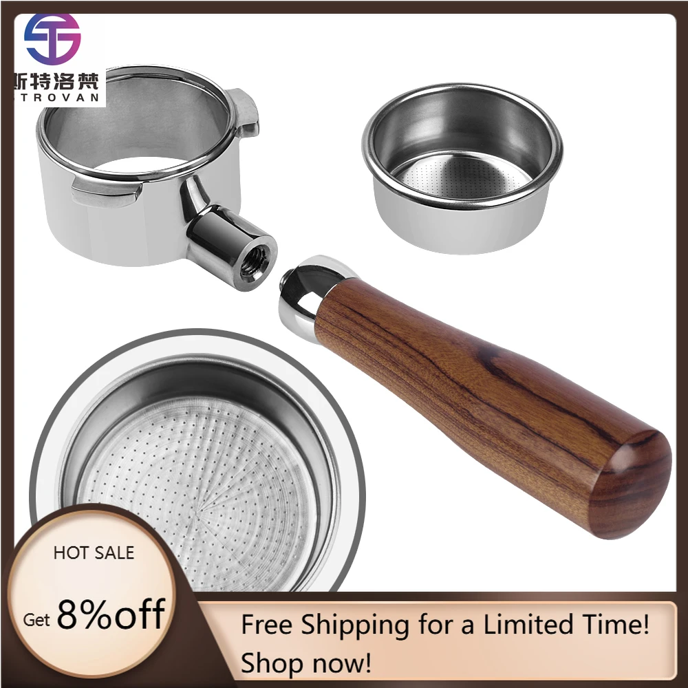 

STLF WJW 304 Stainless Steel 54mm Coffee Bottomless Portafilter Barista Espresso Machines Portafilter for Breville 8 Series