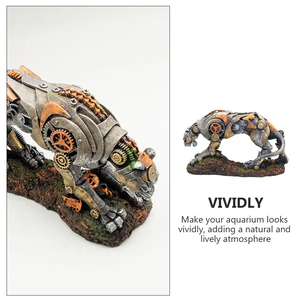 

Mechanical Leopard Decor Resin Craft Ornament Aquarium Landscaping Decoration Housewarming Gift Fish Tank Accessories