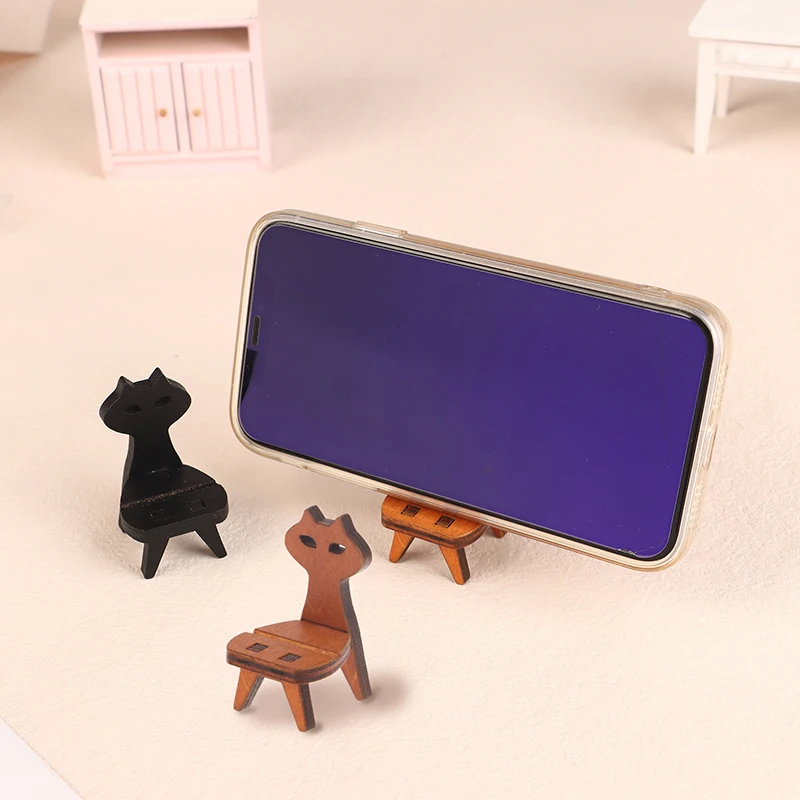 Cat Chair Phone Holder 1:12 Dollhouse Pumpkin Chair Model Halloween Scene Decorate Toy Micro Scene Construction Prop