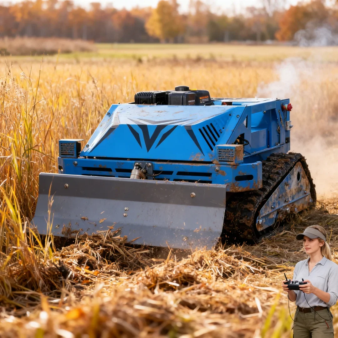 

Customized Home Remote Control Robot Flail Lawn Mower Multi‑Function Grass Cutting Crushing Snow Removal for Farm Orchard Lawn