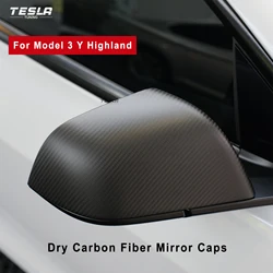 For Tesla Model 3 Y Highland Rearview Mirror Real Carbon Fiber Caps Mirror Cover