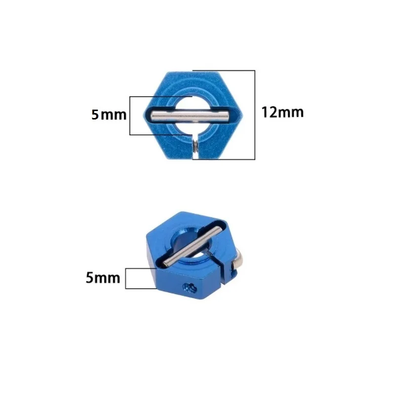 Aluminum 12mm Hex Hubs Wheel Adapters 7mm Thickness M4 Flanged Lock Nuts Cross Wrench for Traxxas 1/10 Stampede Slash 4x4 RC Car