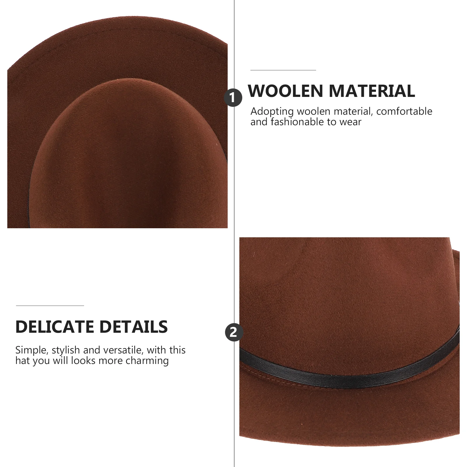 

Elegant Women Fedora Hat Lightweight Woolen Wide Brim Party Decorative Fashionable Ladies Outdoor Cap Hats for Women