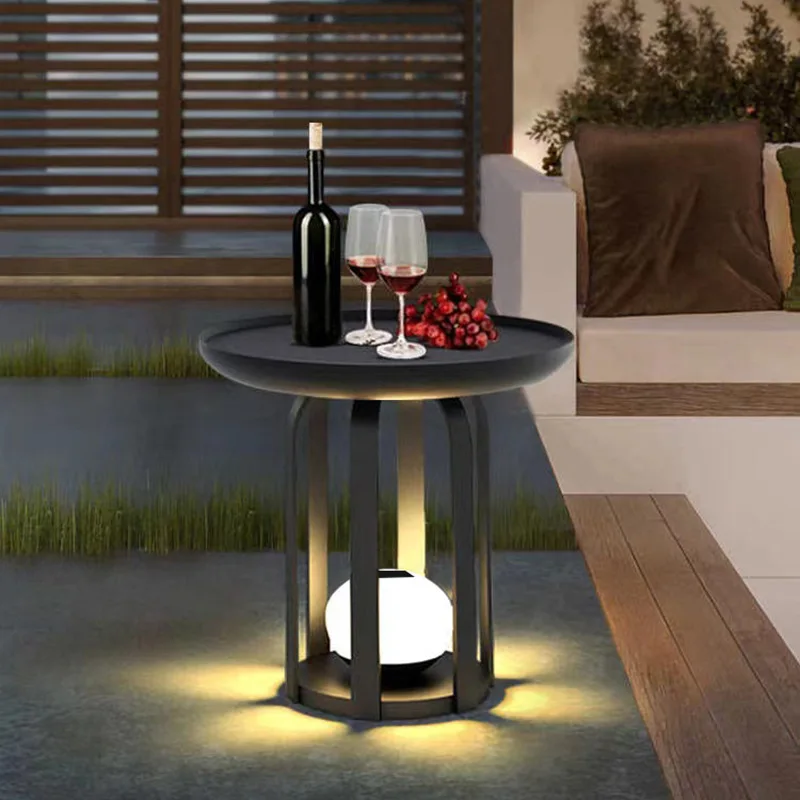 Iron Solar Energy Lamp Modern Minimalist Floor Lamps Lawn Courtyard Garden Accessories Outdoors Light Home Waterproof RGB Lights